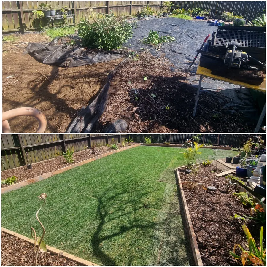 A South Auckland section before and after 0-Nine Lawn Care